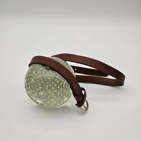 British Belt Company Leather Brass 27 28 29 30 32 Womens Brown - Picture 3 of 9